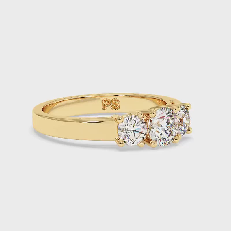 0.50-0.80 CT Round Cut Diamonds - Three Stone Ring