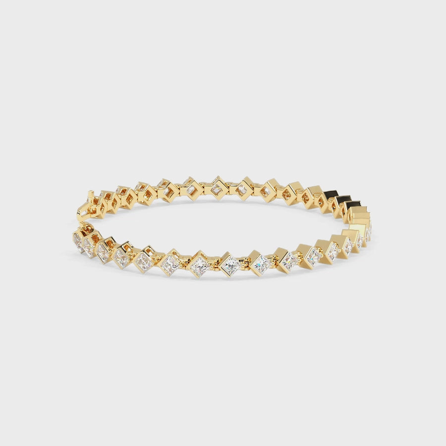2.50-5.00 CT Round & Princess Cut Lab Grown Diamonds - Diamond Bracelet