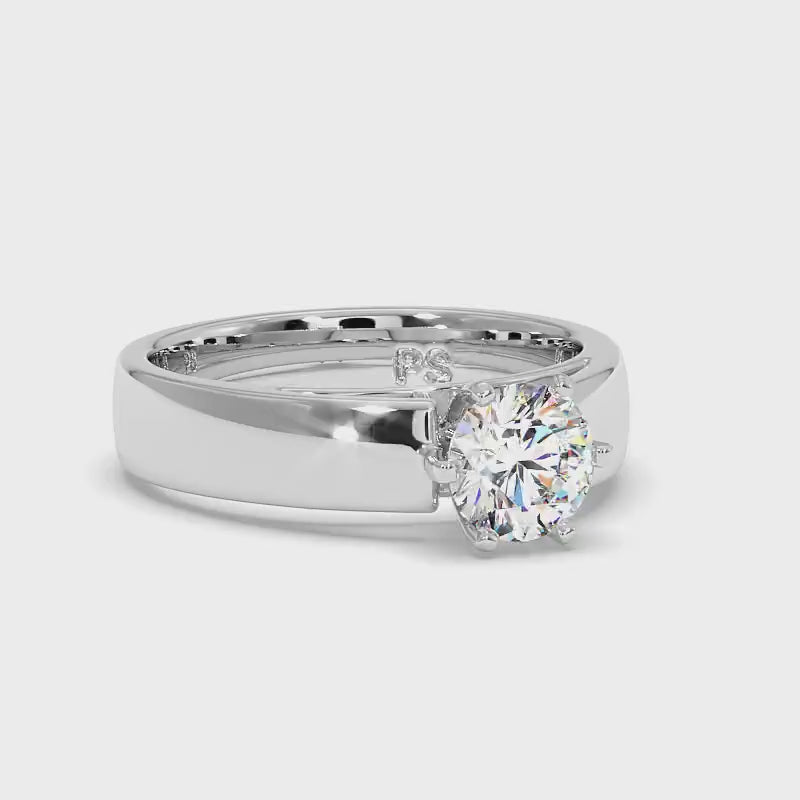 0.50-3.00 CT Round Cut Lab Grown Diamonds - Solitaire Ring