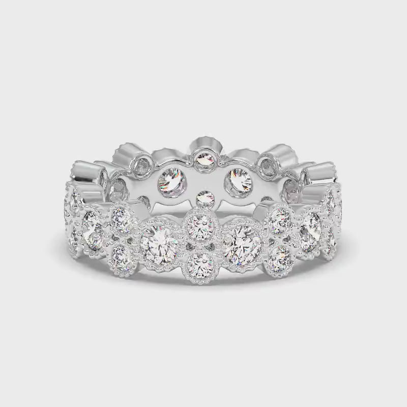 1.70 CT Round Cut Lab Grown Diamonds - Eternity Ring