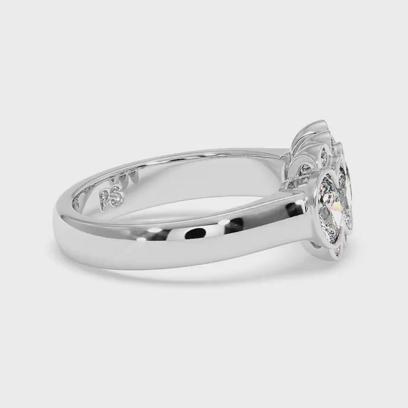 1.26 CT Round & Oval Cut Lab Grown Diamonds - Wedding Band
