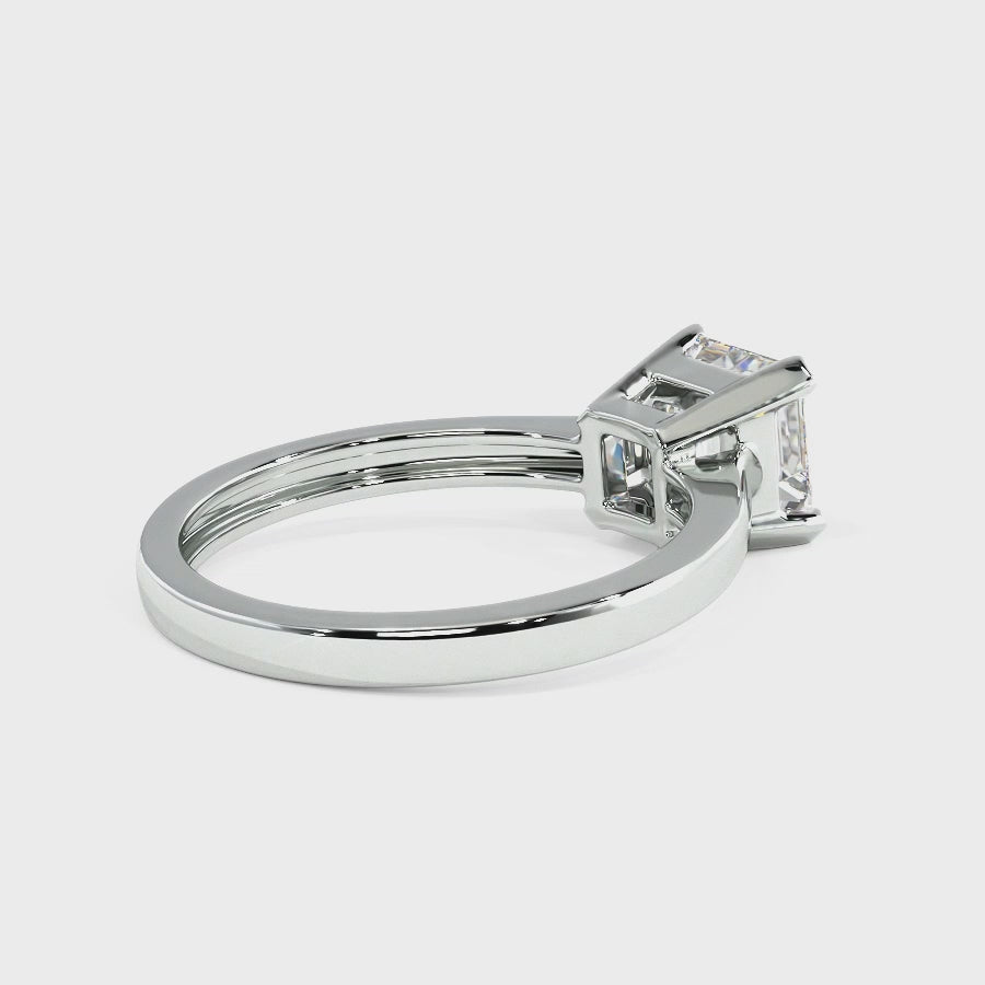 0.50-3.00 CT Ascher Cut Lab Grown Diamonds -  Solitaire Ring