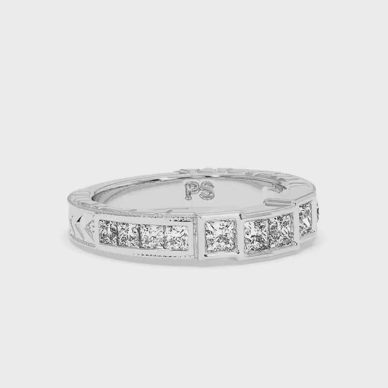 0.80 CT Princess Cut Diamonds - Wedding Band