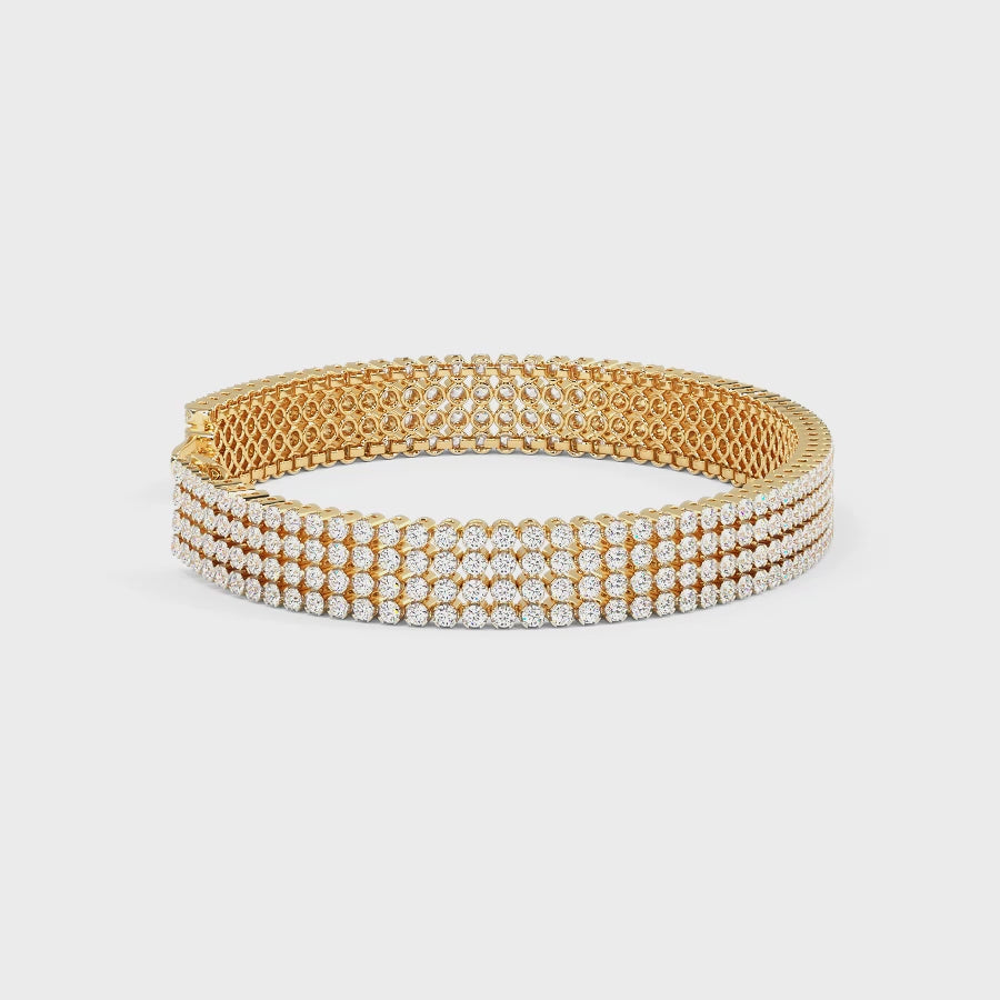 7.00-9.00 CT Round Cut Lab Grown Diamonds - Diamond Bracelet