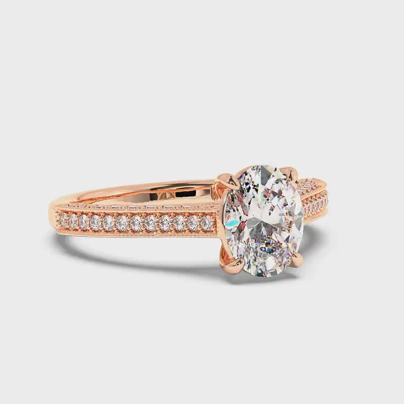 1.15-3.65 CT Round & Oval Cut Lab Grown Diamonds - Engagement Ring