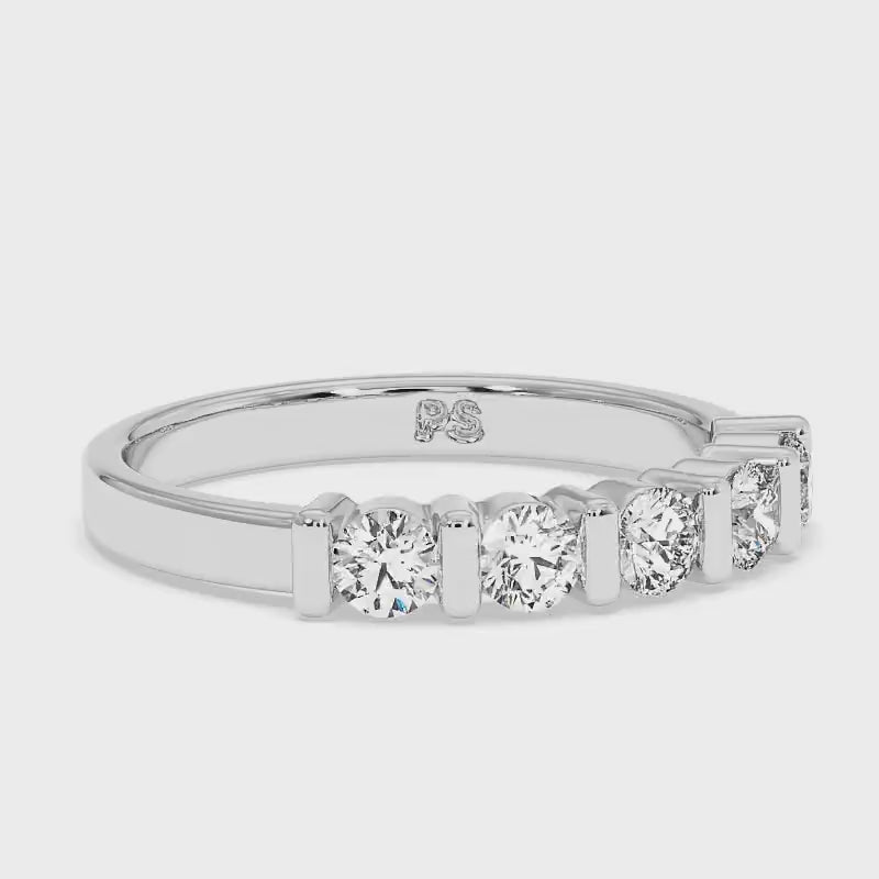 1.10 CT Round Cut Lab Grown Diamonds - Wedding Band