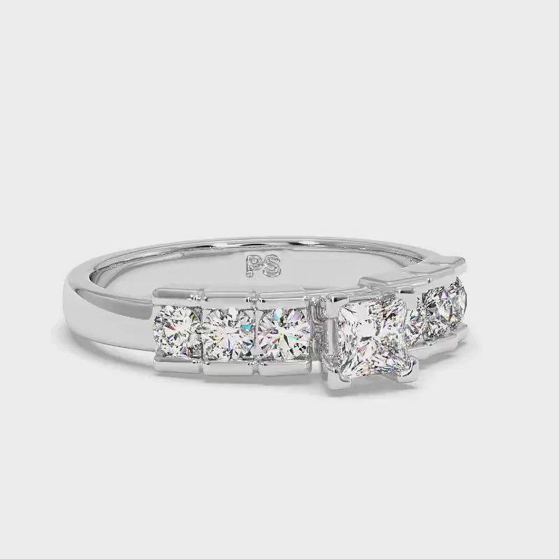 0.95-2.10 CT Round & Princess Cut Diamonds - Engagement Ring