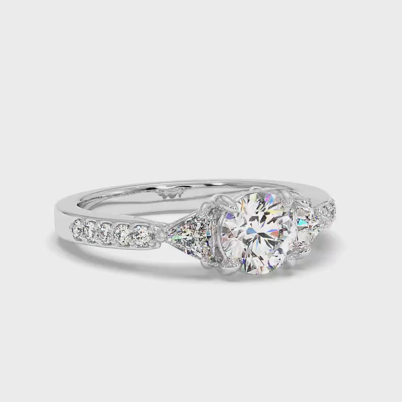 0.95-2.10 CT Round & Triangle Cut Diamonds - Engagement Ring