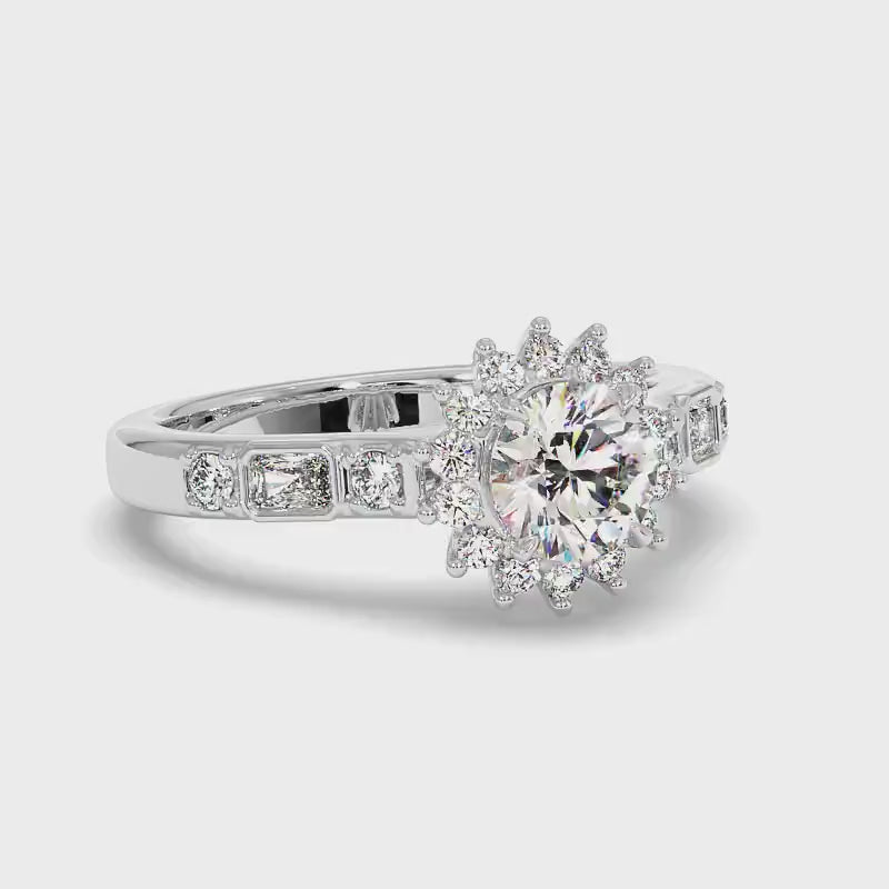 1.07-3.57 CT Round & Radiant Cut Lab Grown Diamonds - Engagement Ring