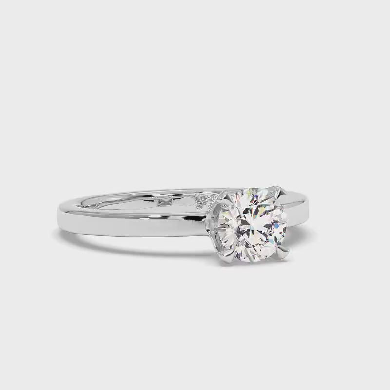 0.50-3.00 CT Round Cut Lab Grown Diamonds - Solitaire Ring