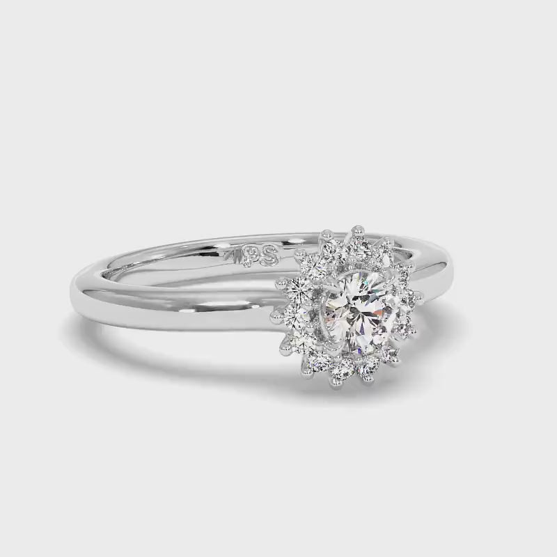 0.20 CT Round Cut Lab Grown Diamonds - Halo Ring