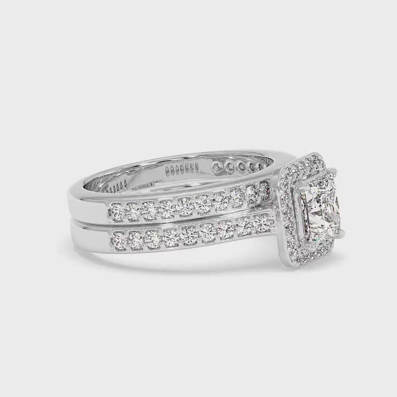 1.05-2.20 CT Round & Princess Cut Diamonds - Bridal Set