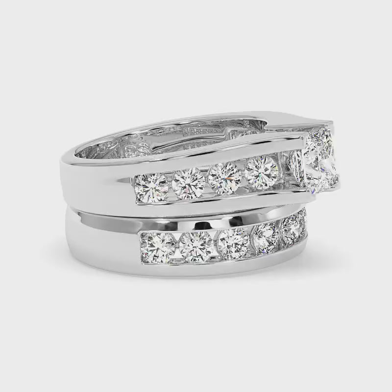 2.30-4.80 CT Round & Princess Cut Lab Grown Diamonds - Bridal Set