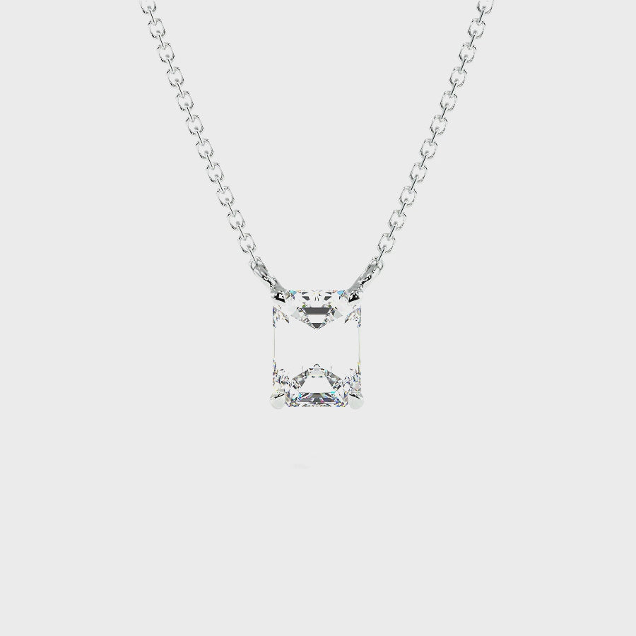 0.50-3.00 CT Emerald Cut Lab Grown Diamonds - Solitaire Pendant