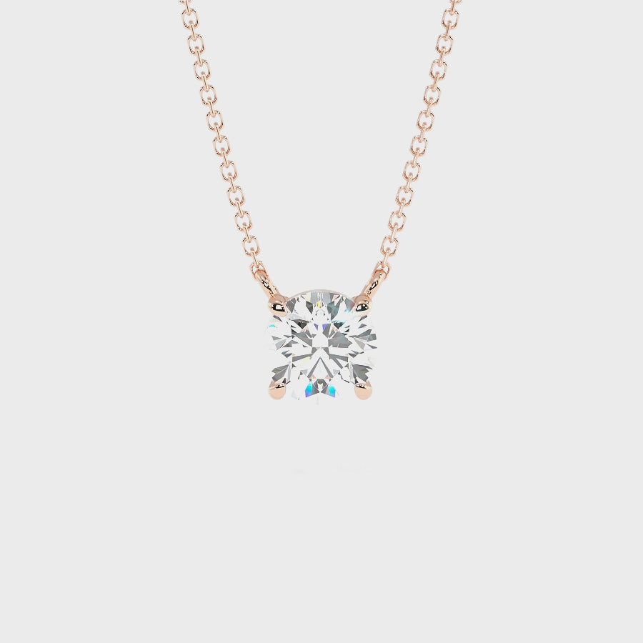0.50-3.00 CT Round Cut Lab Grown Diamonds - Solitaire Pendant