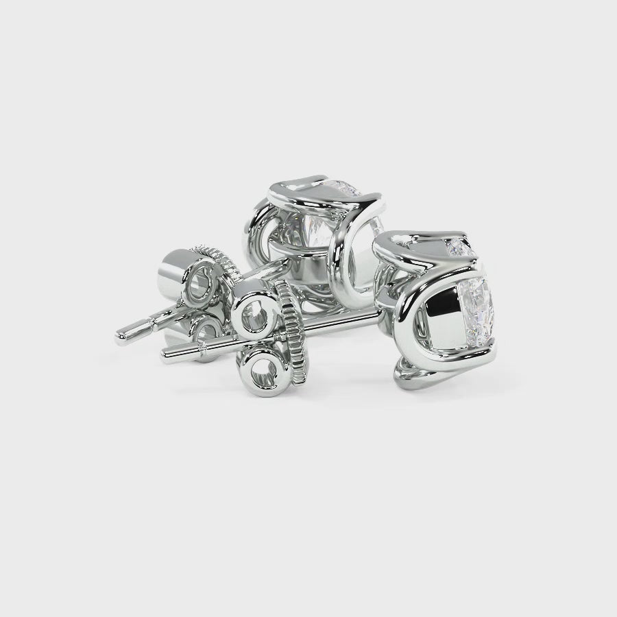 Four-Prong 0.60-5.00 CT Round Cut Lab Grown Diamonds - Stud Earrings