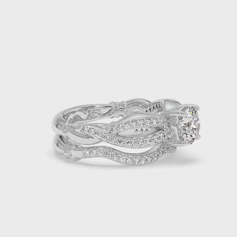 0.70-1.85 CT Round Cut Diamonds - Bridal Set