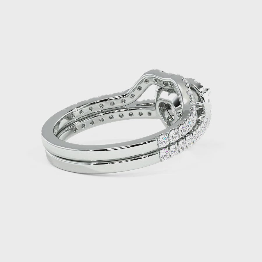 1.15-3.65 CT Round & Heart Cut Lab Grown Diamonds - Bridal Set