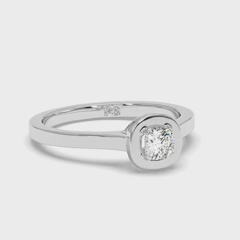 0.50-3.00 CT Cushion Cut Lab Grown Diamonds - Solitaire Ring