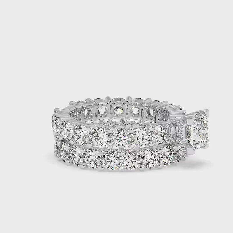 5.65-6.80 CT Round & Princess Cut Diamonds - Bridal Set