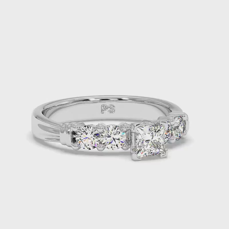 1.05-3.55 CT Round & Princess Cut Lab Grown Diamonds - Engagement Ring