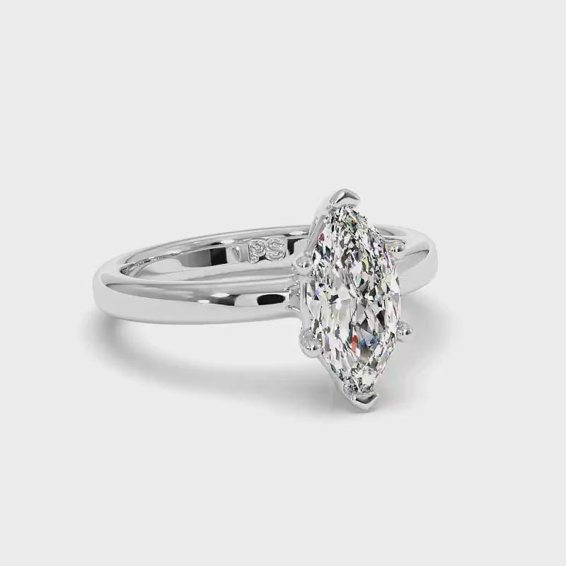 0.35-1.50 CT Marquise Cut Diamonds - Solitaire Ring