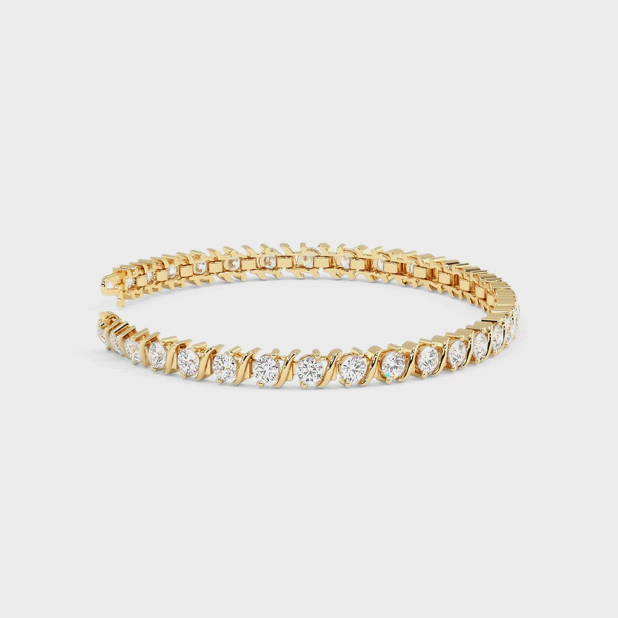 1.00-6.00 CT Round Cut Lab Grown Diamonds - Tennis Bracelet