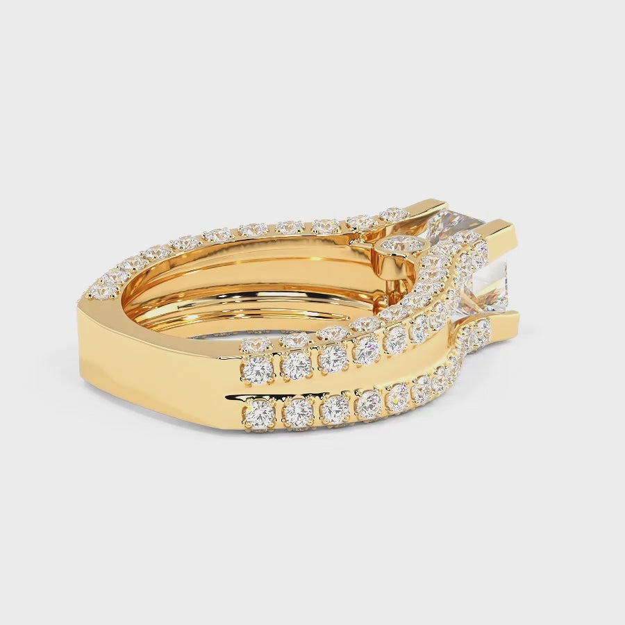 1.55-4.05 CT Round & Princess Cut Lab Grown Diamonds - Engagement Ring