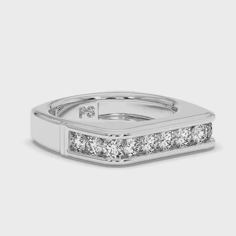 0.90 CT Round Cut Lab Grown Diamonds - Wedding Band