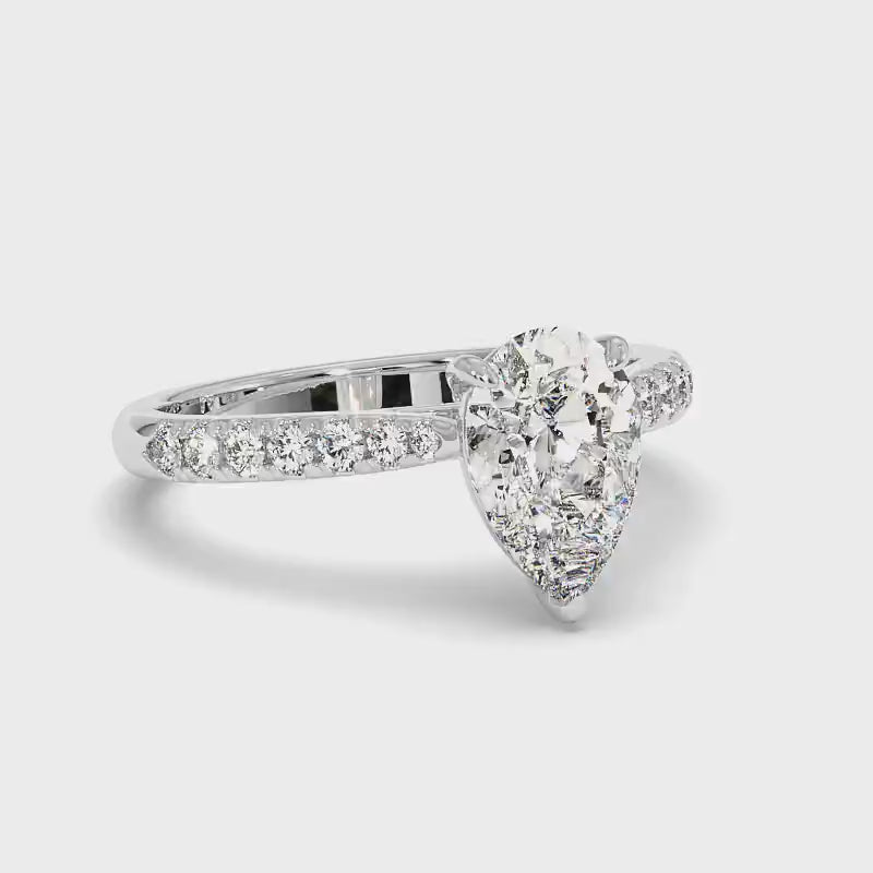 0.85-3.35 CT Round & Pear Cut Lab Grown Diamonds - Engagement Ring