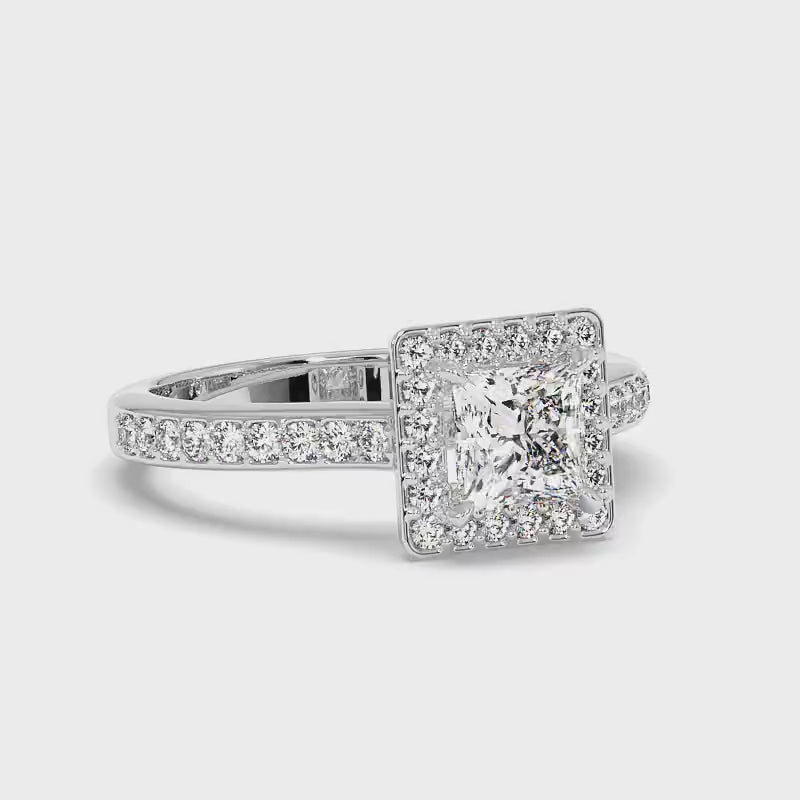 0.75-1.90 CT Round & Princess Cut Diamonds - Engagement Ring