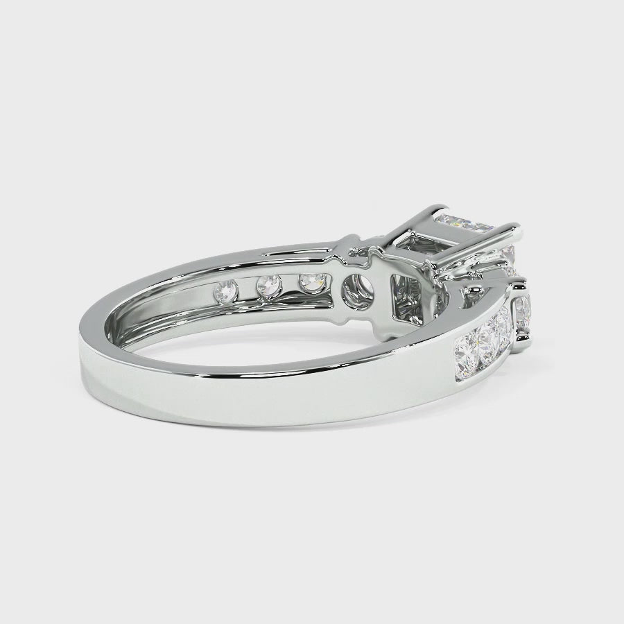 1.30-3.80 CT Round &amp; Princess Cut Lab Grown Diamonds - Engagement Ring