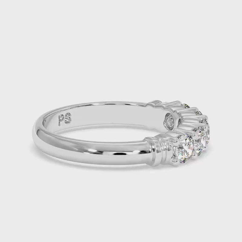 0.80 CT Round Cut Lab Grown Diamonds - Wedding Band