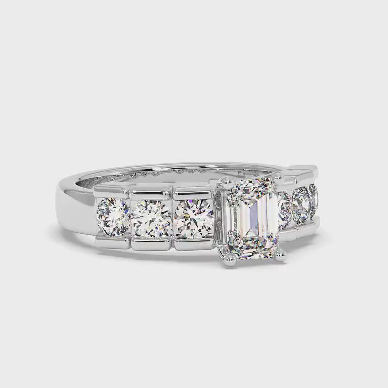 1.35-3.85 CT Round &amp; Princess Cut Lab Grown Diamonds - Engagement Ring