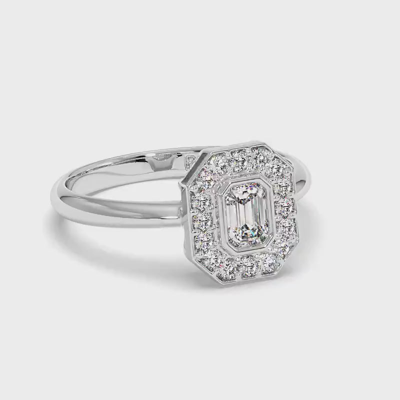 0.70-1.85 CT Round & Emerald Cut Diamonds - Engagement Ring