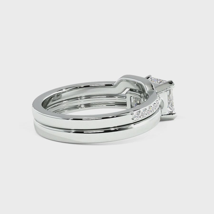 0.70-3.20 CT Round & Ascher Cut Lab Grown Diamonds - Bridal Set