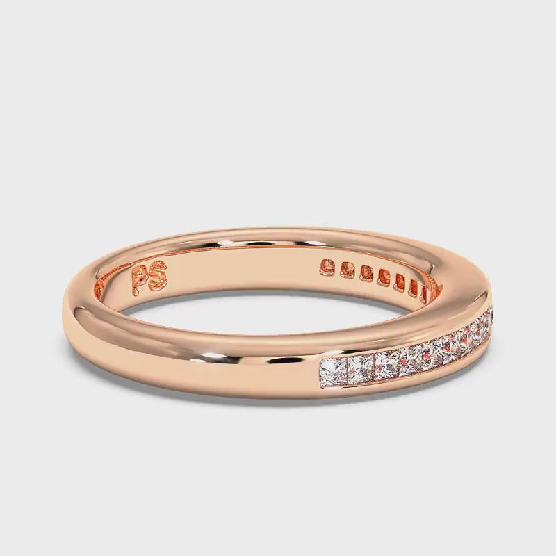0.45 CT Princess Cut Lab Grown Diamonds - Wedding Band