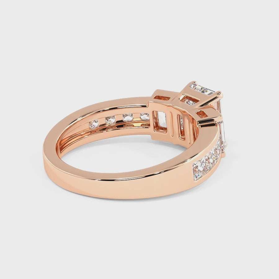 1.85-4.35 CT Princess & Emerald Cut Lab Grown Diamonds - Engagement Ring