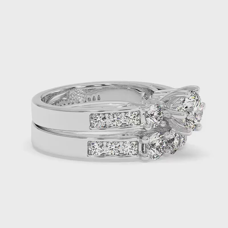2.15-3.30 CT Round & Princess Cut Diamonds - Bridal Set