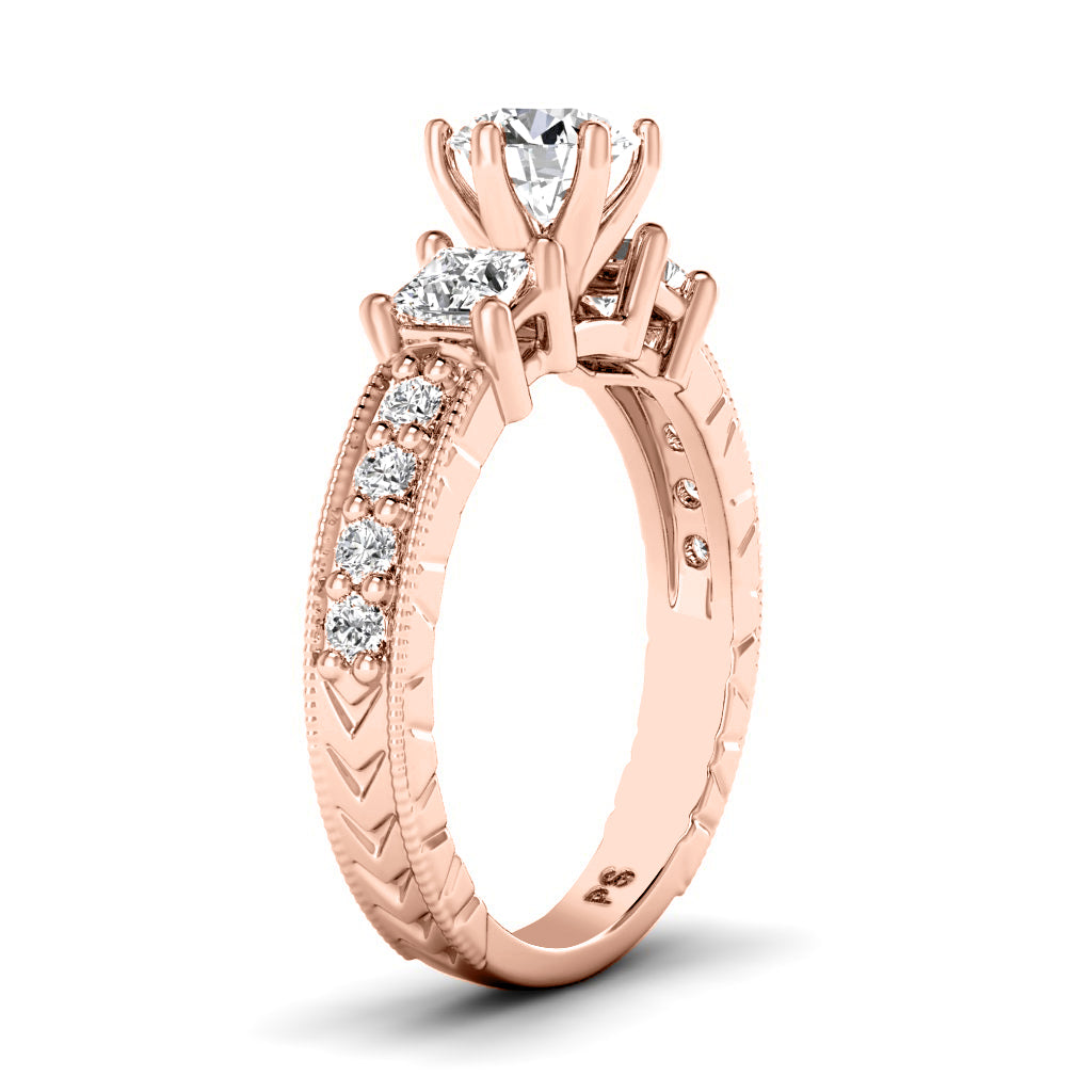 1.20-3.70 CT Round & Princess Cut Lab Grown Diamonds - Engagement Ring