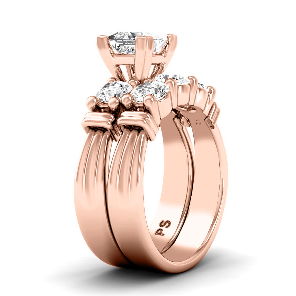 1.55-2.70 CT Round & Princess Cut Diamonds - Bridal Set