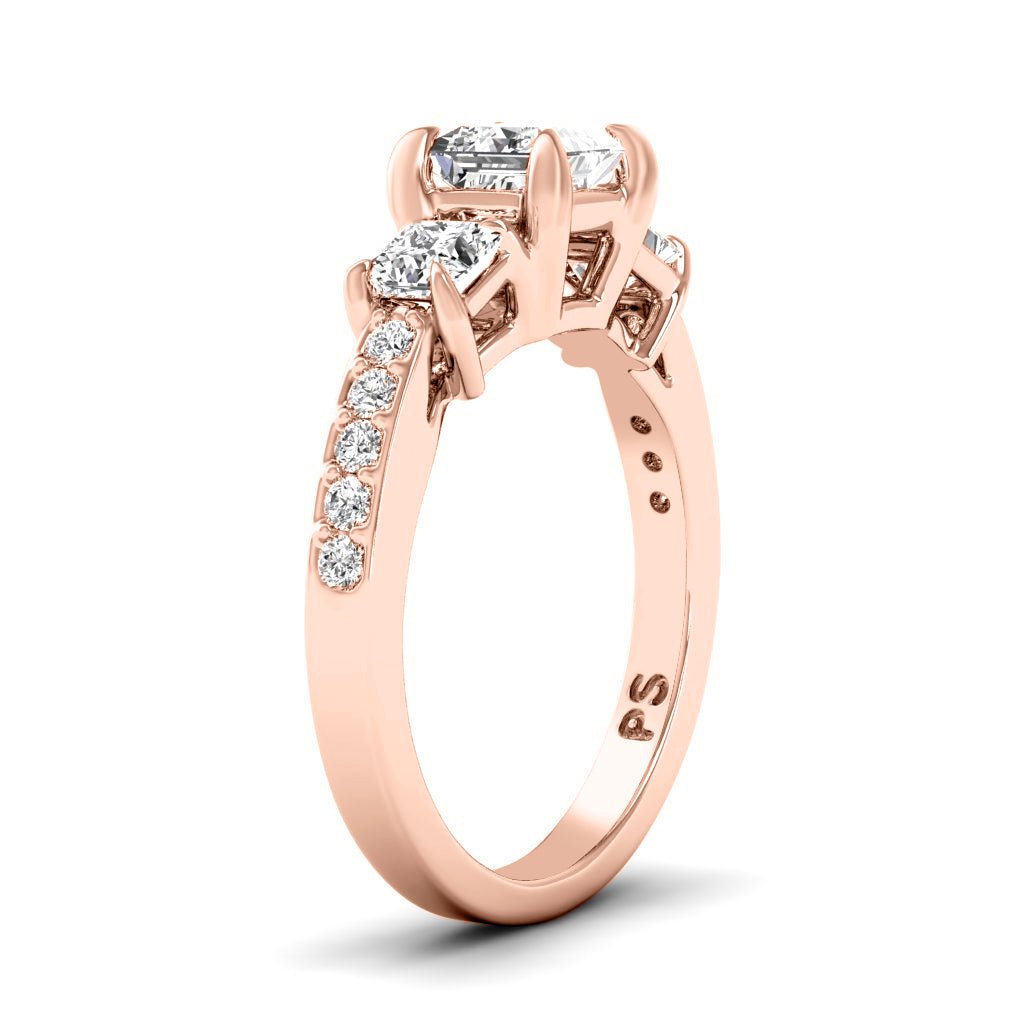 1.20 - 2.35 CT Princess & Round Cut Natural Diamonds - Engagement Ring - Primestyle.com