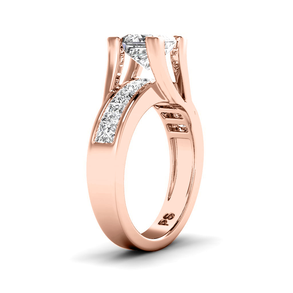 1.55-2.70 CT Princess Cut Natural Diamonds - Engagement Ring