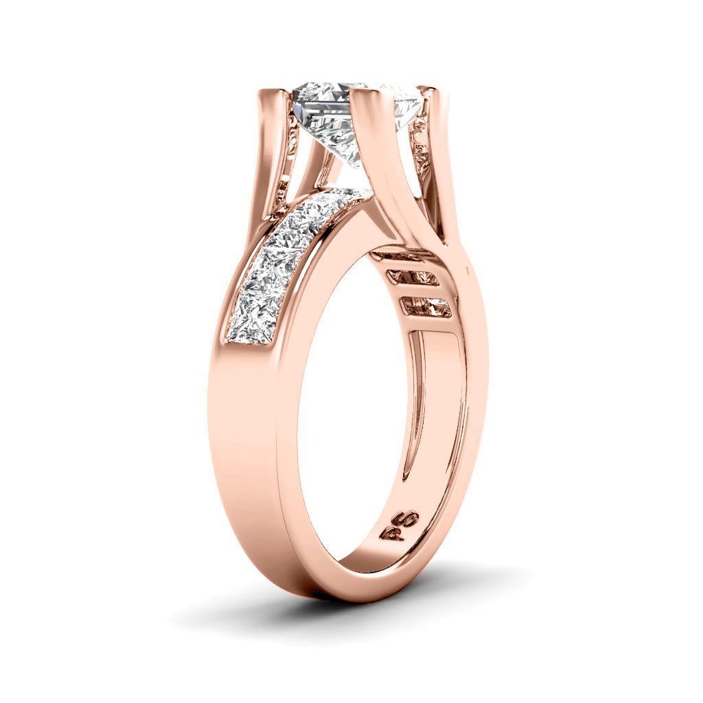 1.55-2.70 CT Princess Cut Natural Diamonds - Engagement Ring