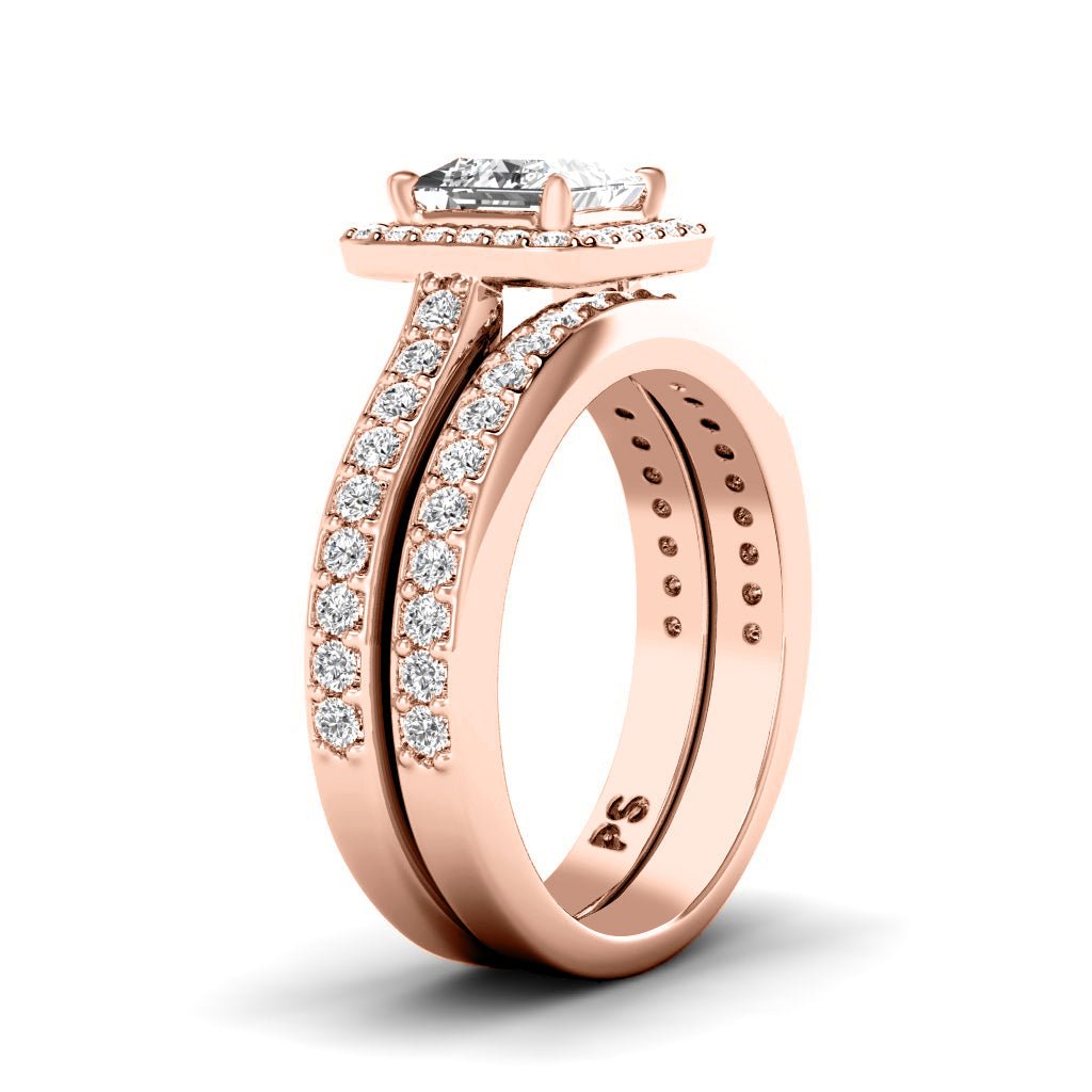 1.05-2.20 CT Princess & Round Cut Natural Diamonds - Bridal Set