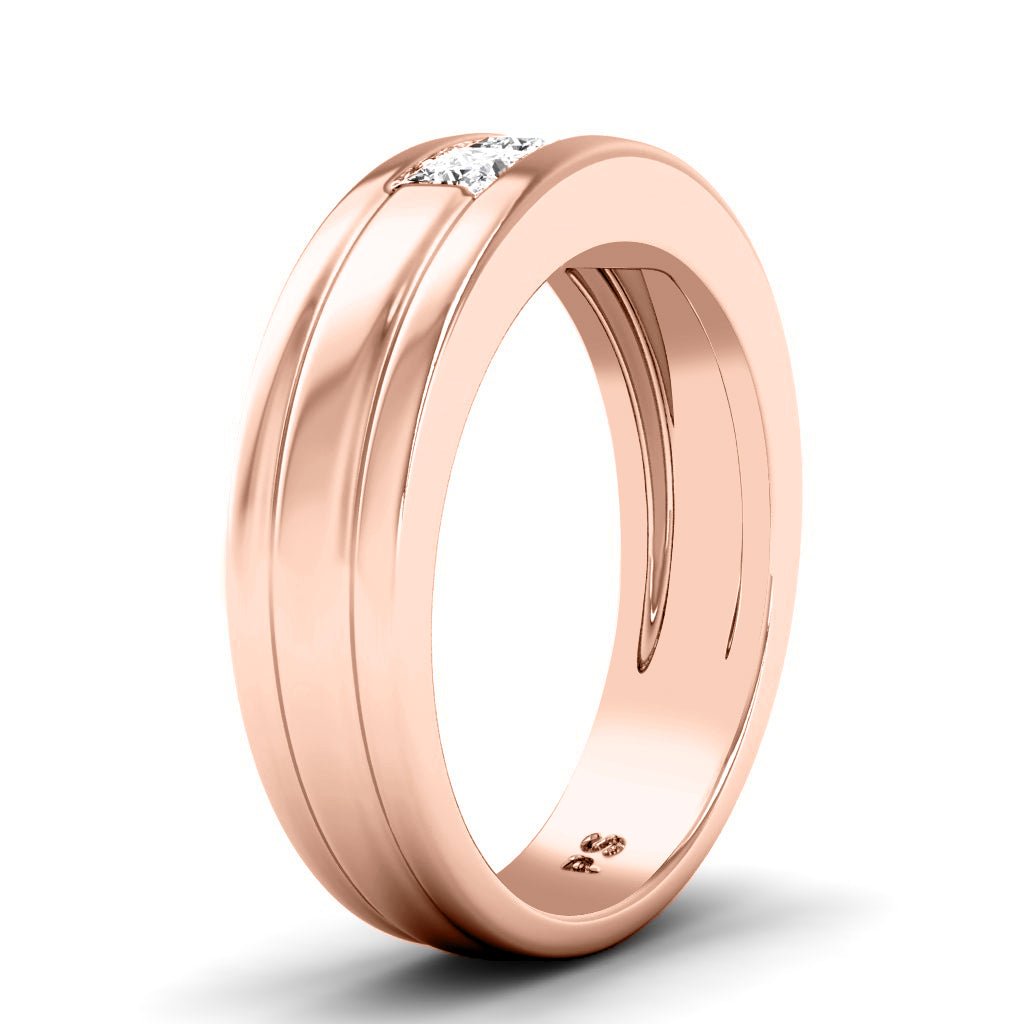 0.90 CT Princess Cut Natural Diamonds - Mens Wedding Bands