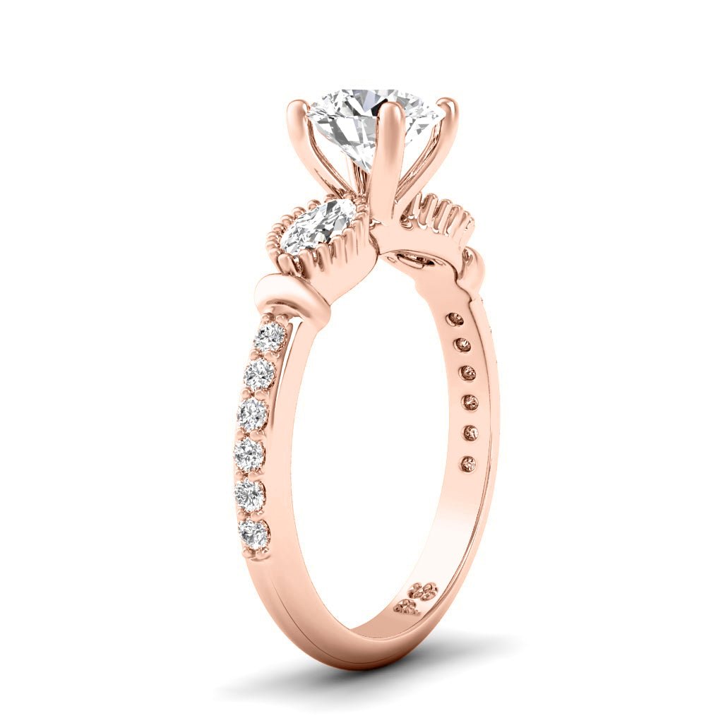 0.95-6.45 CT Marquise & Round Cut Lab Grown Diamonds - Engagement Ring