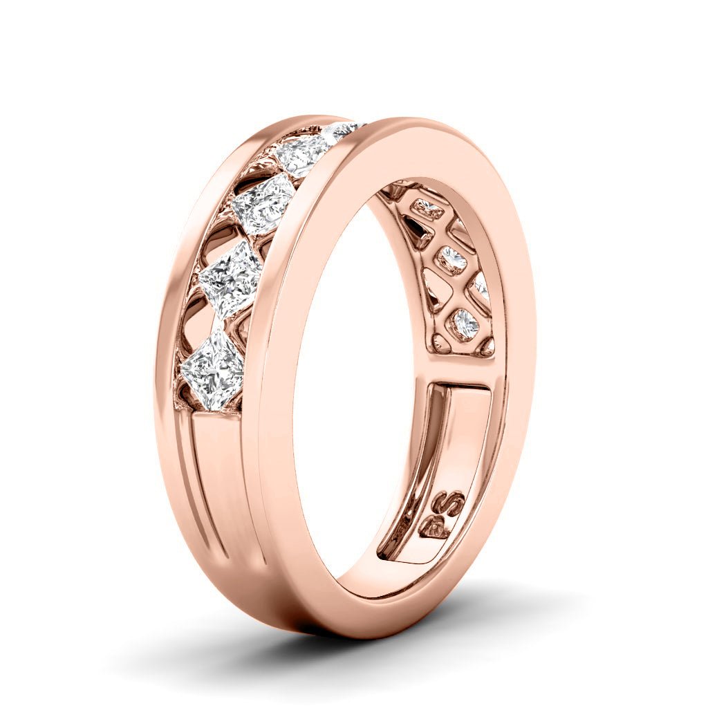 0.90 CT Princess Cut Lab Grown Diamonds - Wedding Band - Primestyle.com