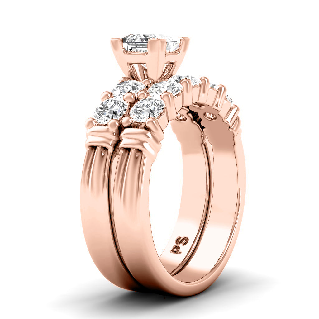 1.55-2.70 CT Round & Princess Cut Diamonds - Bridal Set