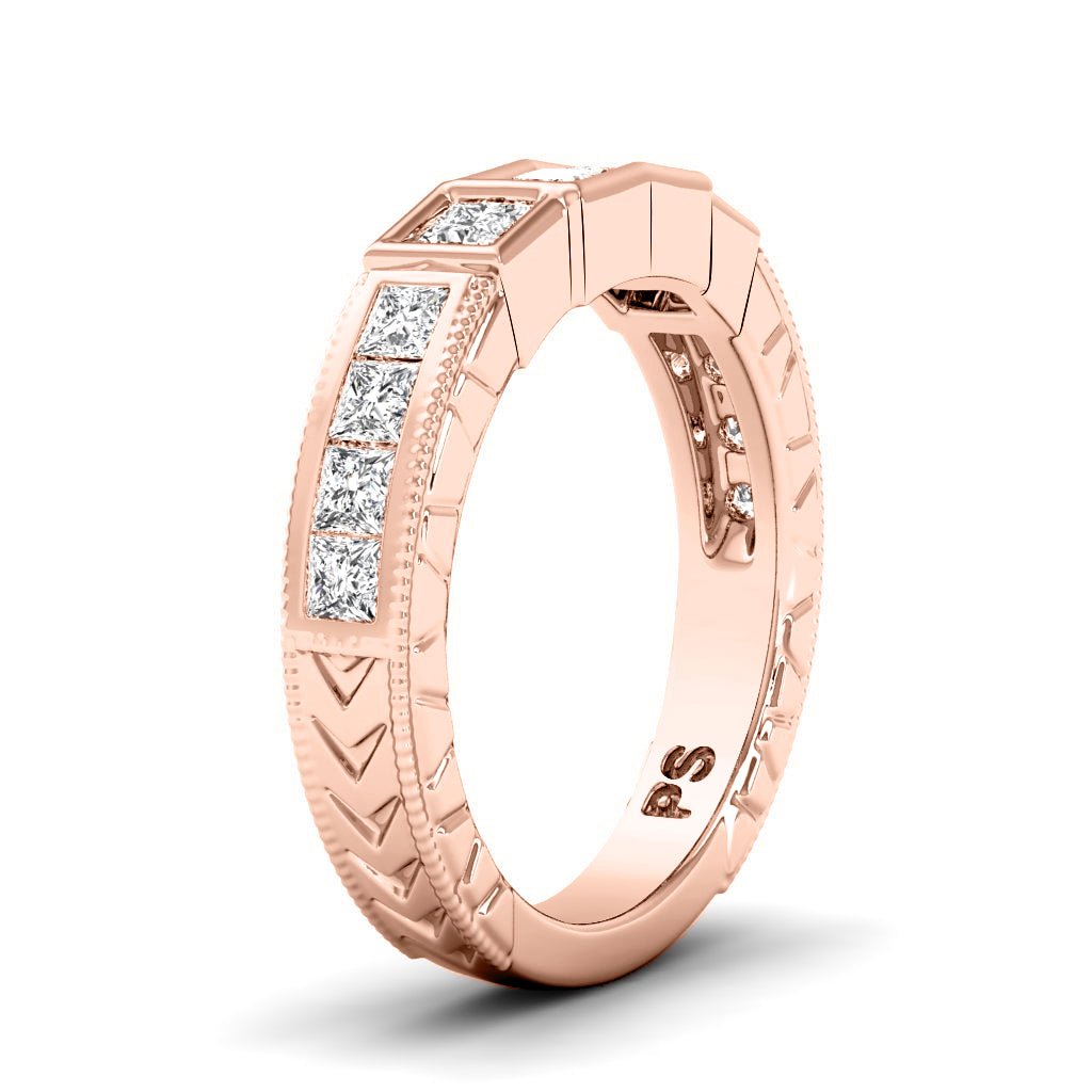 0.80 CT Princess Cut Natural Diamonds - Wedding Band